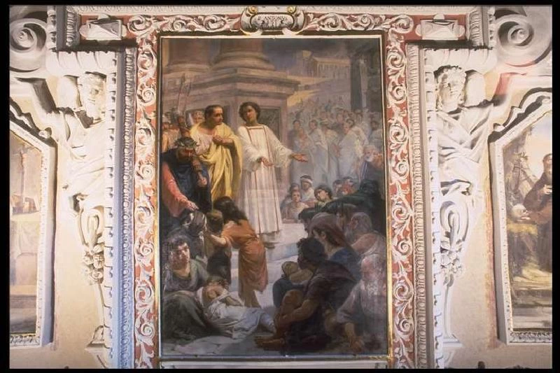 San Lorenzo presenta a Valeriano i tesori della chiesa